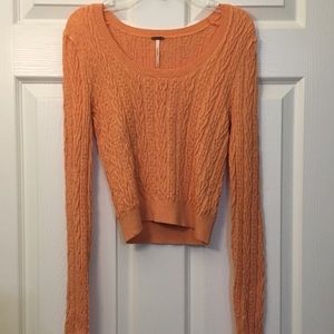 NWOT Free People Cropped Orange Sweater
